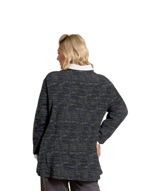 On The Plus Side Hampton Long Sleeve Tunic Grey 3X 3