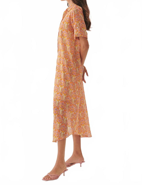 EXQUISE Kailani Midi Shirt Dress Multi US 6 4