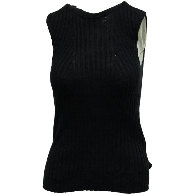 Theory Sleeveless Knit Top Navy Blue Small 2