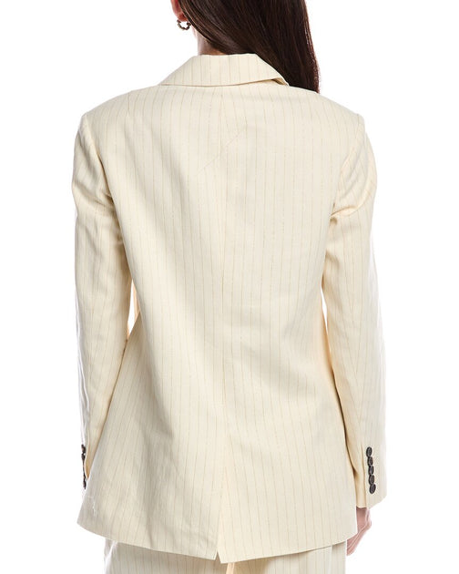 AllSaints Payton Linen-Blend Blazer Beige UK 10 3