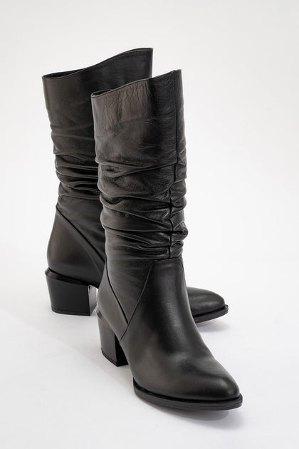 Forever & Always Soule Leather Boot Grey US 9 2