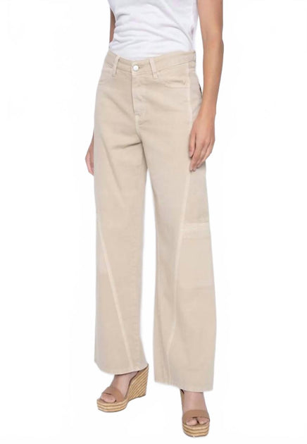 Picadilly Wide-Leg Denim Jeans Beige US 10 2