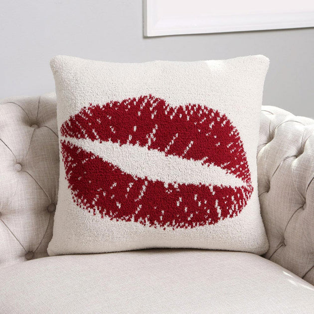 FASHNZFAB Lips Printed Cushion Cover Multicolor 2