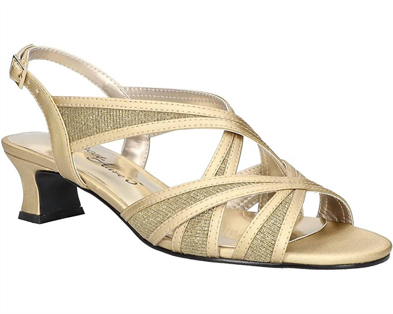 Easy Street Tristen Heeled Sandal Gold US 9.5 2