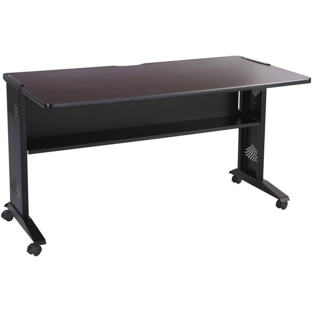Safco Reversible Top Mobile Desk Medium Oak 3