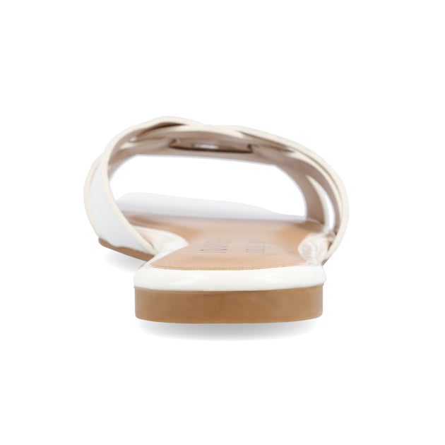 Journee Collection Arrina Flat Sandal White US 8.5 4