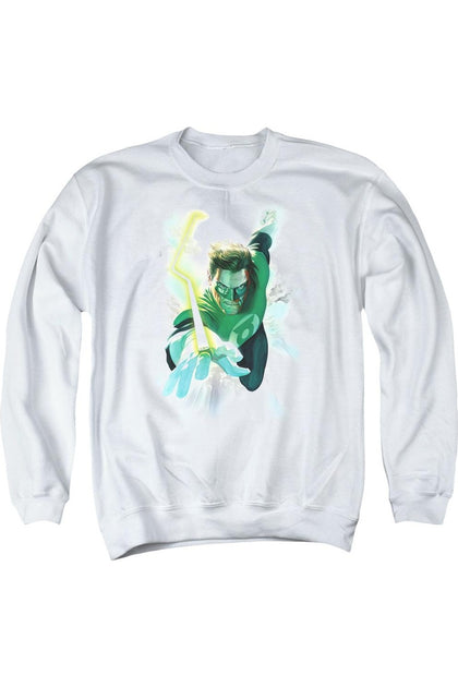 Gildan Green Lantern Clouds Crewneck Sweatshirt White XL 2