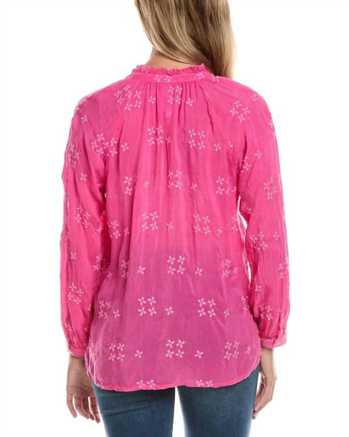 Johnny Was Molli Jaga Blouse Pink X-Small 3