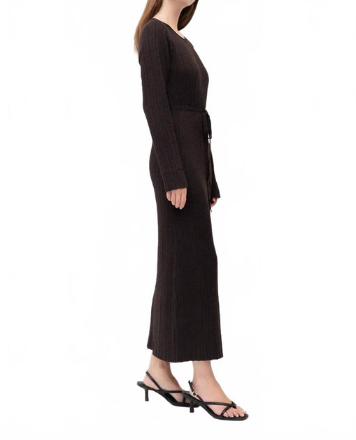 MOD REF Terra Rippstrick Maxikleid mit Langarm 3