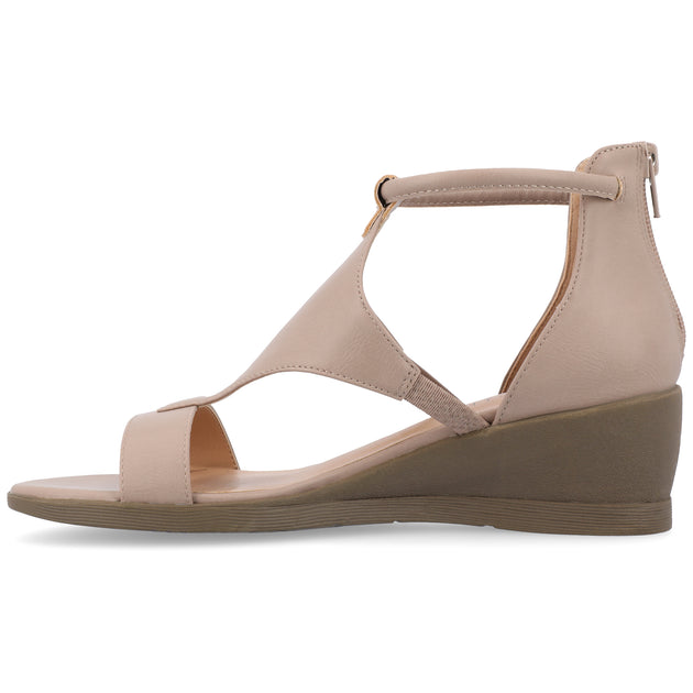 Journee Collection Trayle Wedge Sandal Grey US 8.5 3