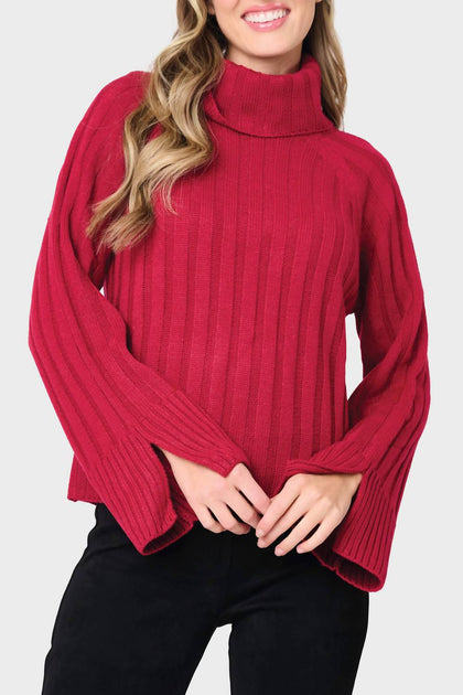  Sanctuary It's Cold Outside Cowl Neck Sweater Red Medium 2