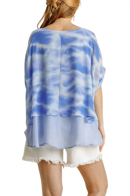 Umgee Tie Dye Layered Top Blau Medium 4