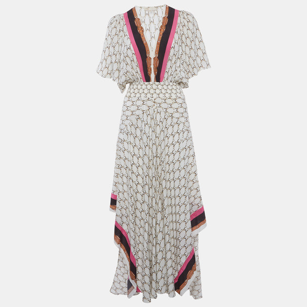 Maje Racheline Print Crepe Maxi Dress White Medium 2