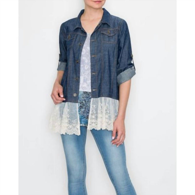 Origami Women's Denim Jacket Blue 3X 2