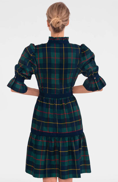 Gretchen Scott Teardrop Plaid Dress Green 2X 4