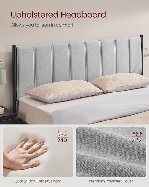 Hivvago Bed Frame Queen Dove Gray 3