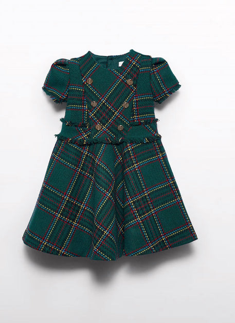 Abel & Lula Plaid Dress Green US 4 2