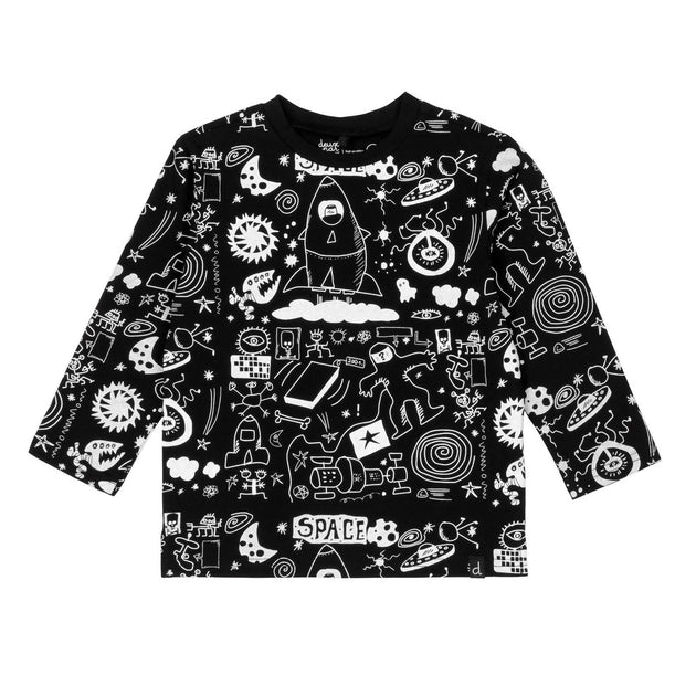 Deux par Deux Boys Space Age Long Sleeve Tee Black 12-18 Months 4