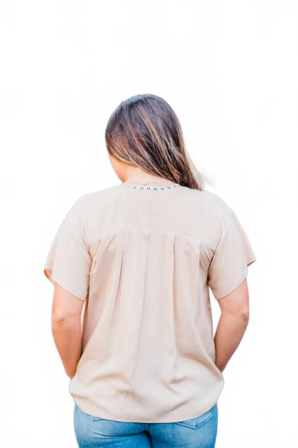 Layerz Clothing Cactus Embroidered Top White Small 4