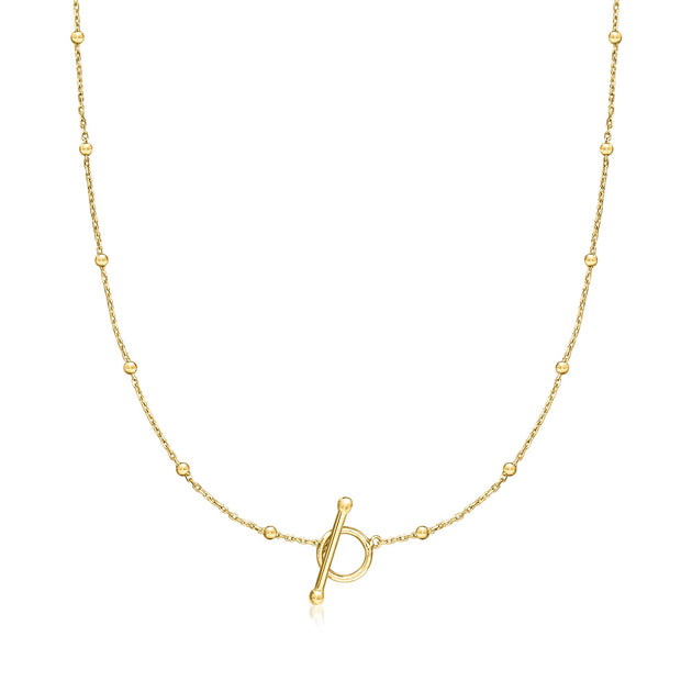Ross-Simons Bead-Station Toggle Necklace Yellow Gold 3