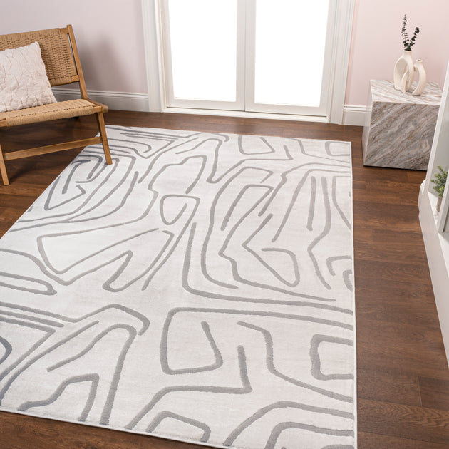 Jonathan Y Alcina Area Rug White/Light Gray 8x10 2