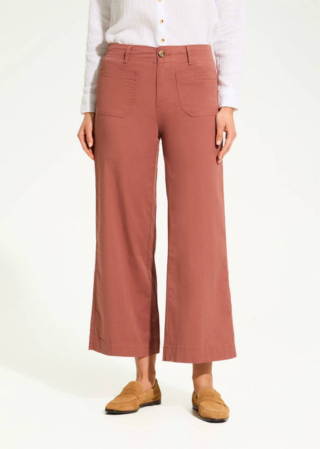 FDJ Christina Wide Ankle Denim Pant Brown US 4 2