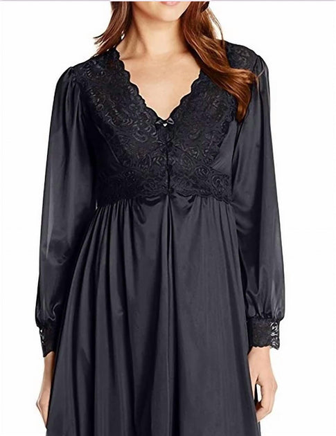 Shadowline Silhouette Nightgown Black 2X 4