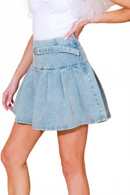 Flying Tomato Dropped Waist Mini Skirt Blue Large 4