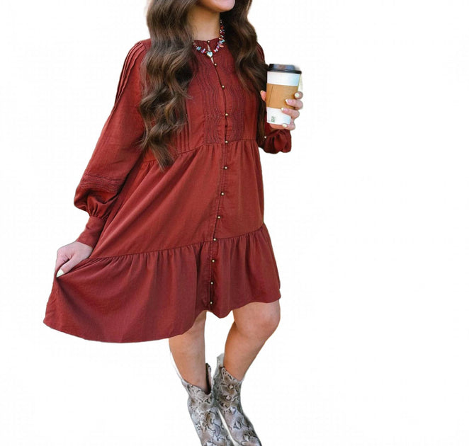 entro Honey Brick Mini Dress Red Large 3