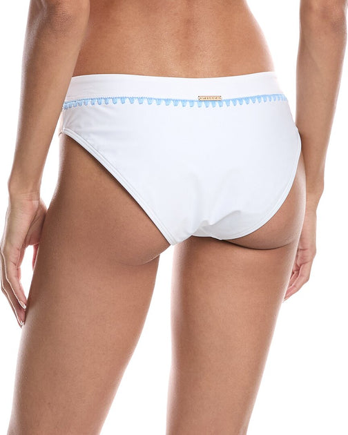 Milly Carvico Crochet Stitch Bikini Bottom White Large 3