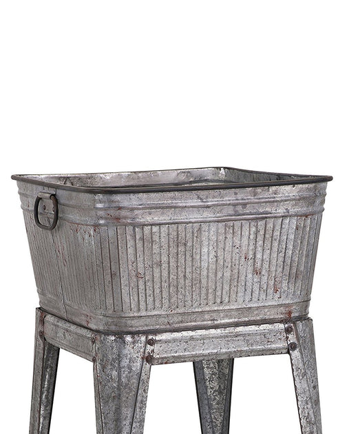 Hivvago Multi Functional Galvanized Metal Tub on Stand Gray 2