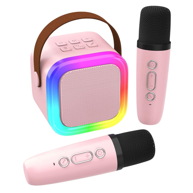 Kenro Portable Karaoke Machine Bluetooth Speaker Beige Pink 4