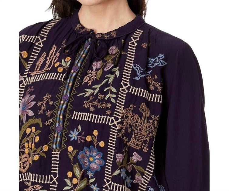 Johnny Was Damen Mabel Bluse Lila Small 4