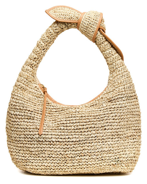 POOLSIDE Josie Straw Shoulder Bag Beige Medium 2
