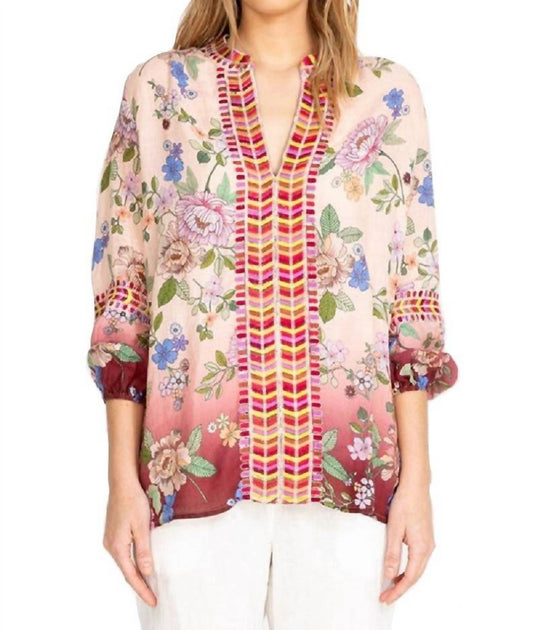 Johnny Was Paris Effortless Blouse Pink Small 2