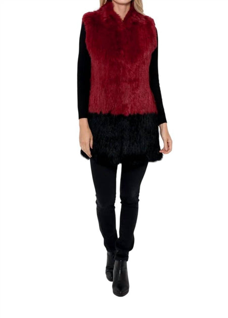 LOVE TOKEN Alexa Fur Vest Red Small 2