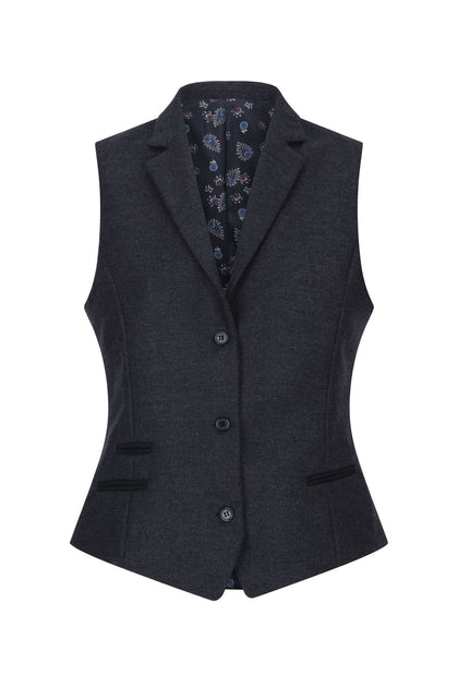 Infinity Womens Herringbone Tweed Waistcoat Black US 14 2