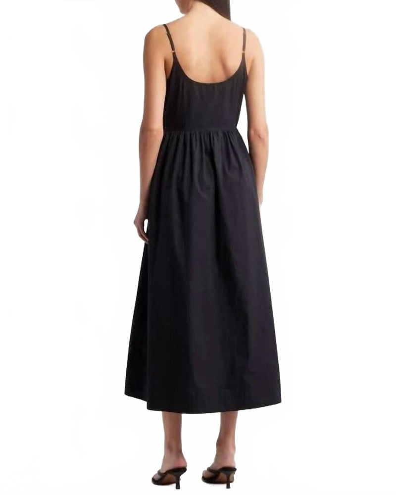 MOON RIVER Bow Midi Dress In Black