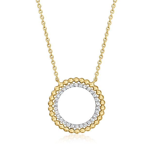 Ross-Simons Diamond Beaded Eternity Circle Necklace Silver 3