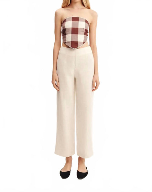 POSSE Callie Tie Top Mocha Gingham XXS 3