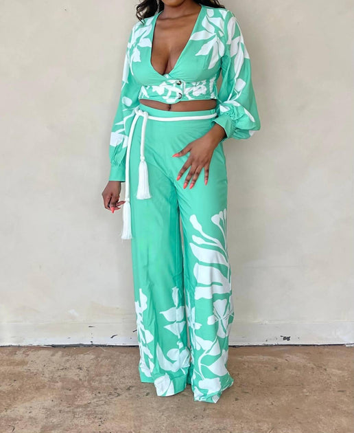 Chicways I'm Out Of Office Pant Set Blue Medium 2