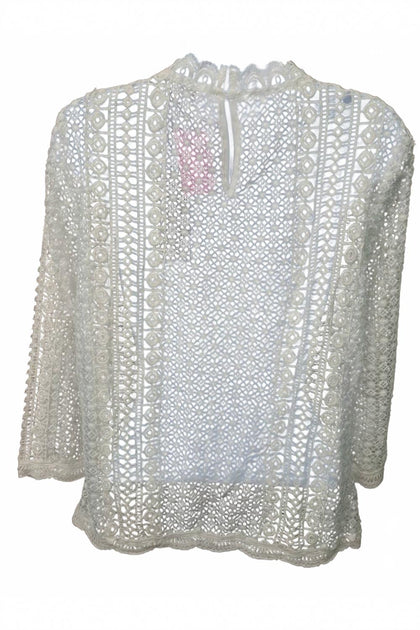 Kate C. Women's Lace Blouse White Large 4