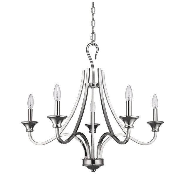 Hivvago Michelle 5-Light Chandelier Polished Nickel 3