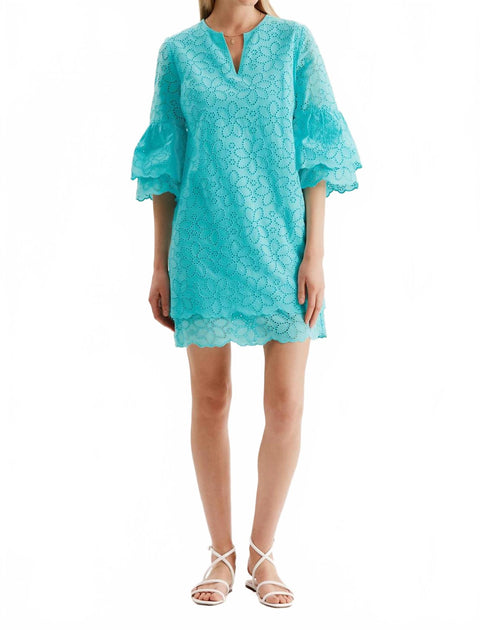 Tyler Boe Christa Eyelet Dress Blue XLarge 4