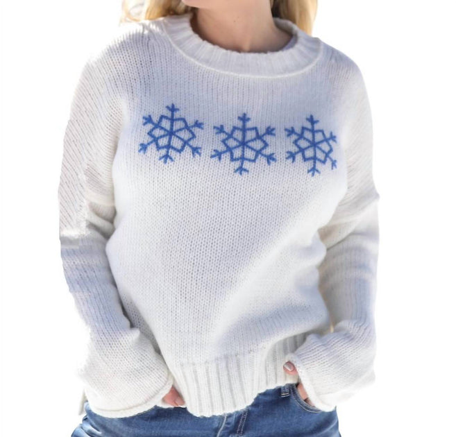 Wooden Ships Snowflake Trio Sweater White XS 2
