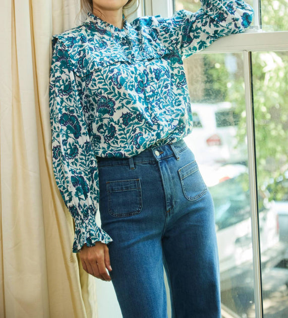 Ophelia & Indigo Beth Blouse Blue XS 2