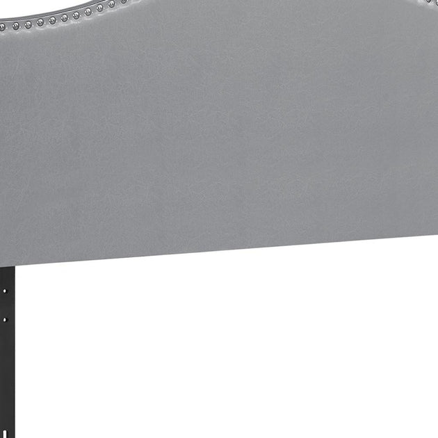 Hivvago Upholstered Arched Queen Headboard Gray 4