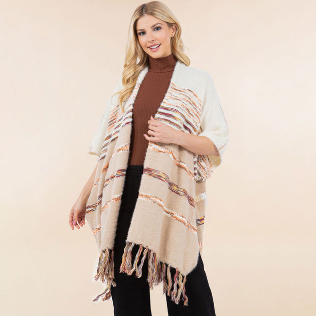 TRUEDAMES Poncho Cardigan Pink One Size 2