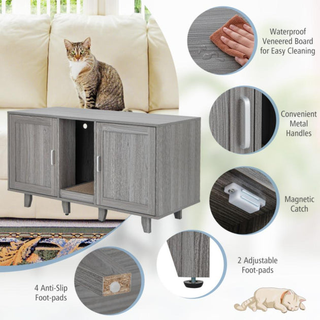 Hivvago Litter Box Enclosure Brown Medium 5