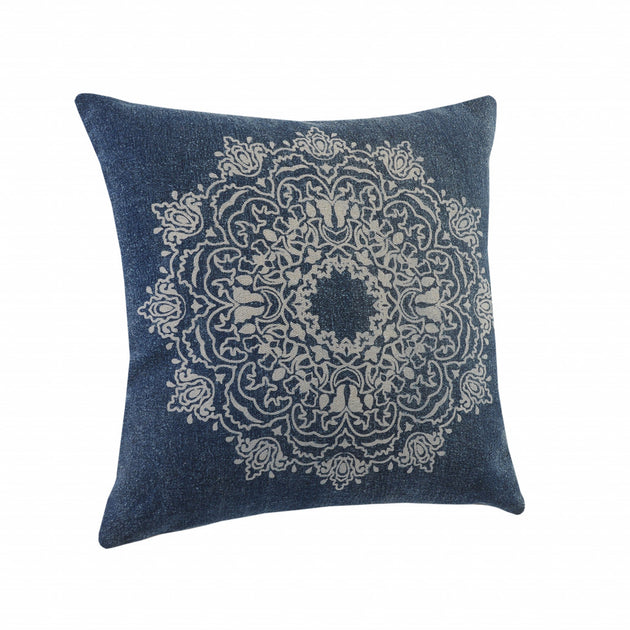 Hivvago Throw Pillow Blue And White 20x20 5